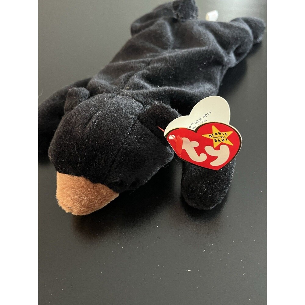 Ty Beanie Baby Blackie The Bear Plush Toy